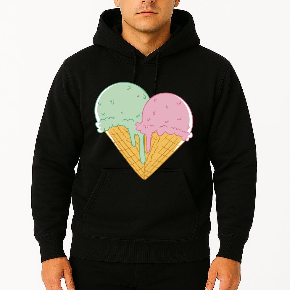 Heart Shaped Ice Cream Cute Gift Hoodie
