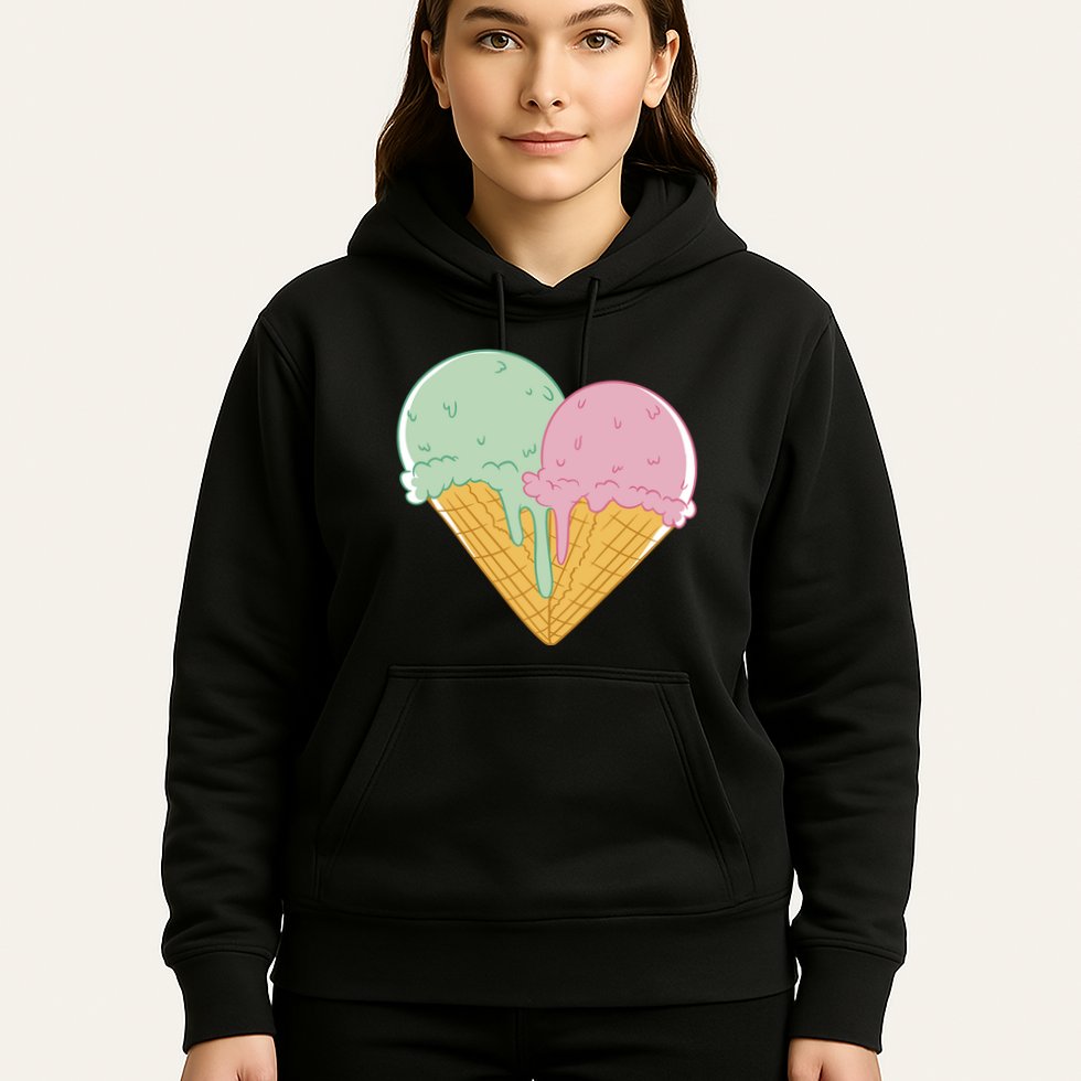 Heart Shaped Ice Cream Cute Gift Hoodie