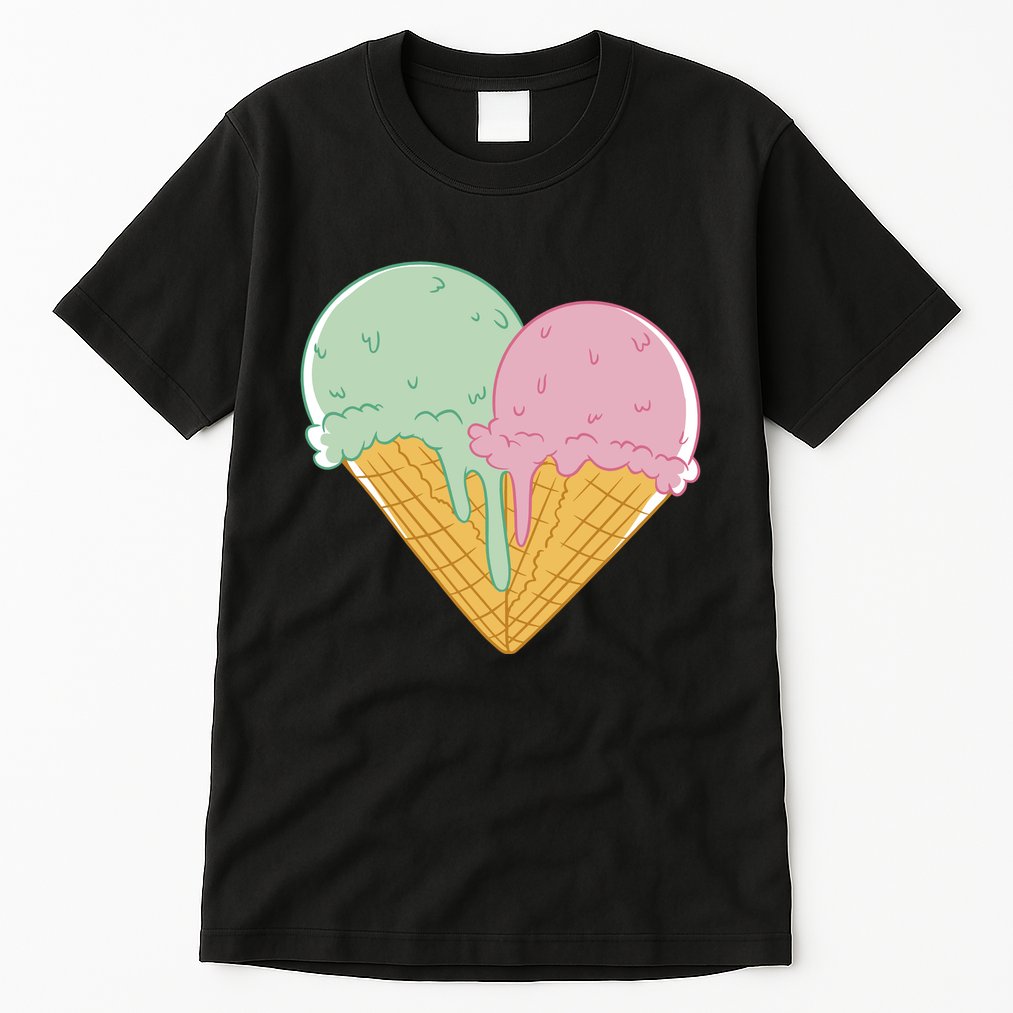 Heart Shaped Ice Cream Cute Gift Tall T-Shirt