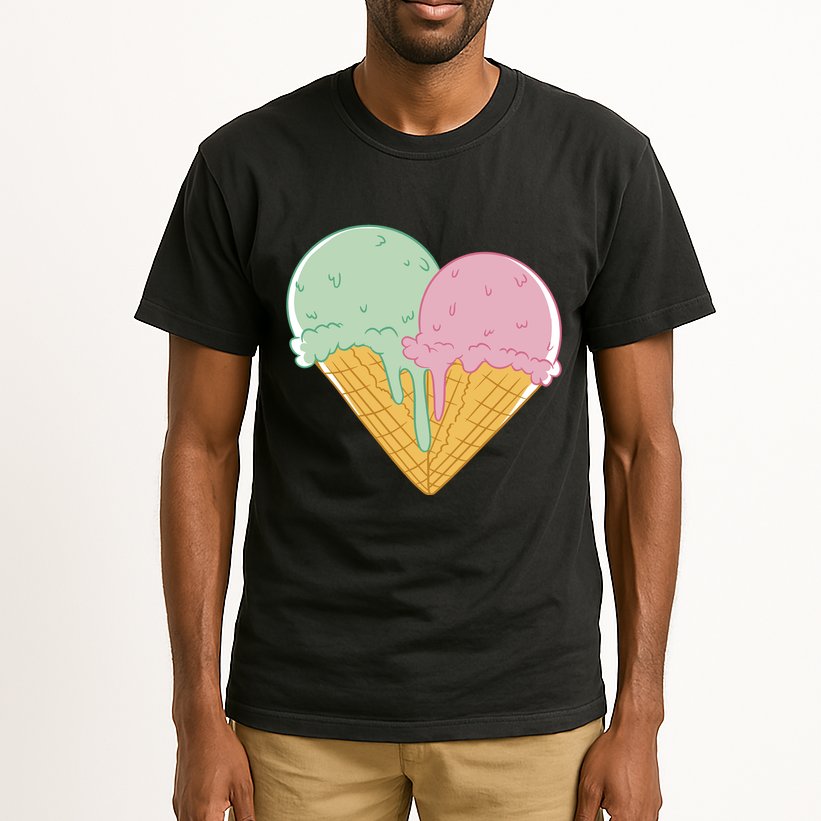 Heart Shaped Ice Cream Cute Gift Tall T-Shirt