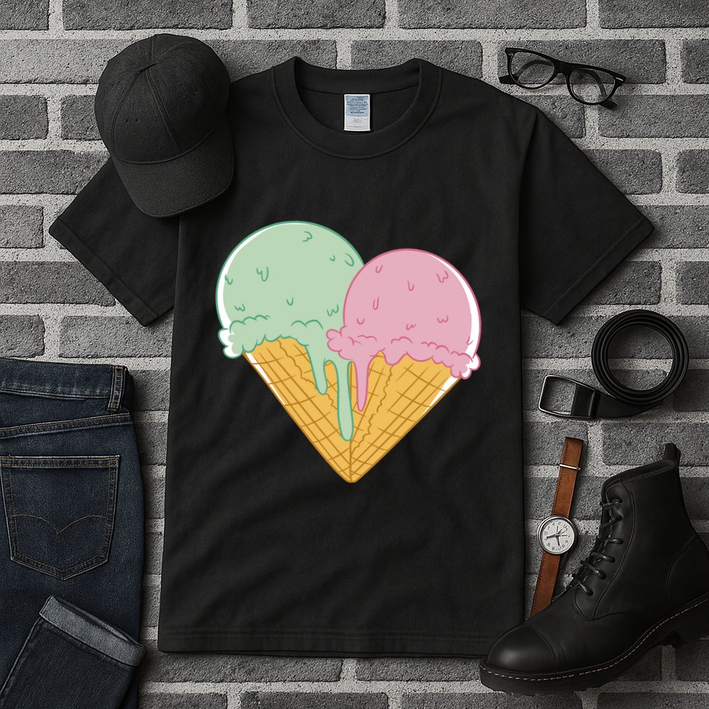 Heart Shaped Ice Cream Cute Gift Tall T-Shirt