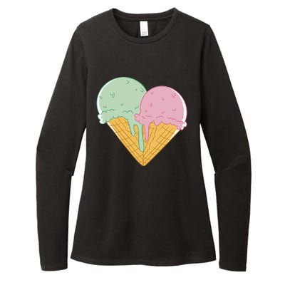 Heart Shaped Ice Cream Cute Gift Womens CVC Long Sleeve Shirt