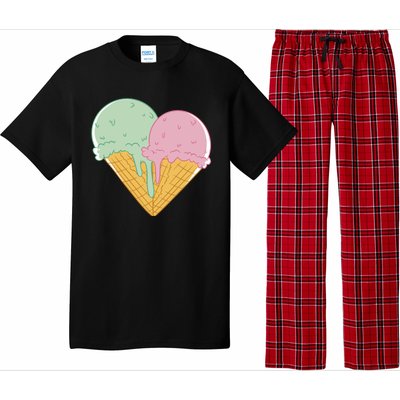 Heart Shaped Ice Cream Cute Gift Pajama Set