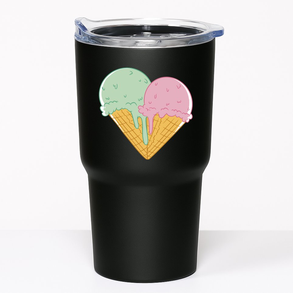 Heart Shaped Ice Cream Cute Gift Tumbler