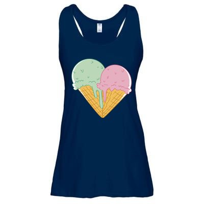 Heart Shaped Ice Cream Cute Gift Ladies Essential Flowy Tank