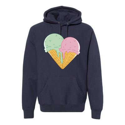 Heart Shaped Ice Cream Cute Gift Premium Hoodie