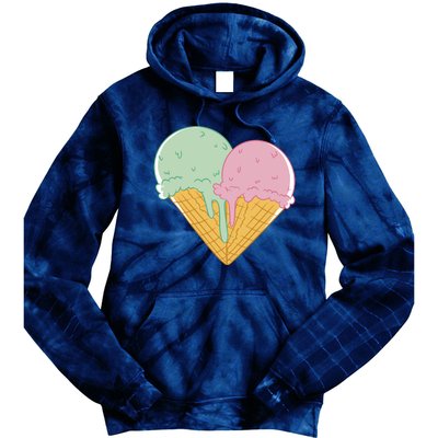 Heart Shaped Ice Cream Cute Gift Tie Dye Hoodie