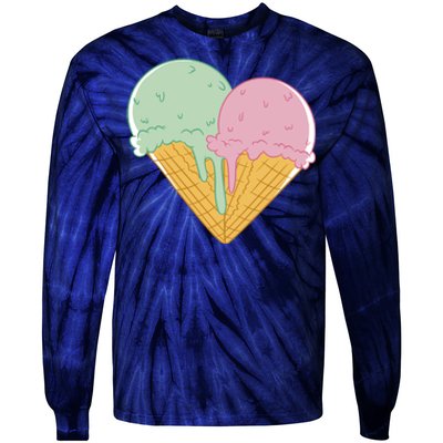 Heart Shaped Ice Cream Cute Gift Tie-Dye Long Sleeve Shirt