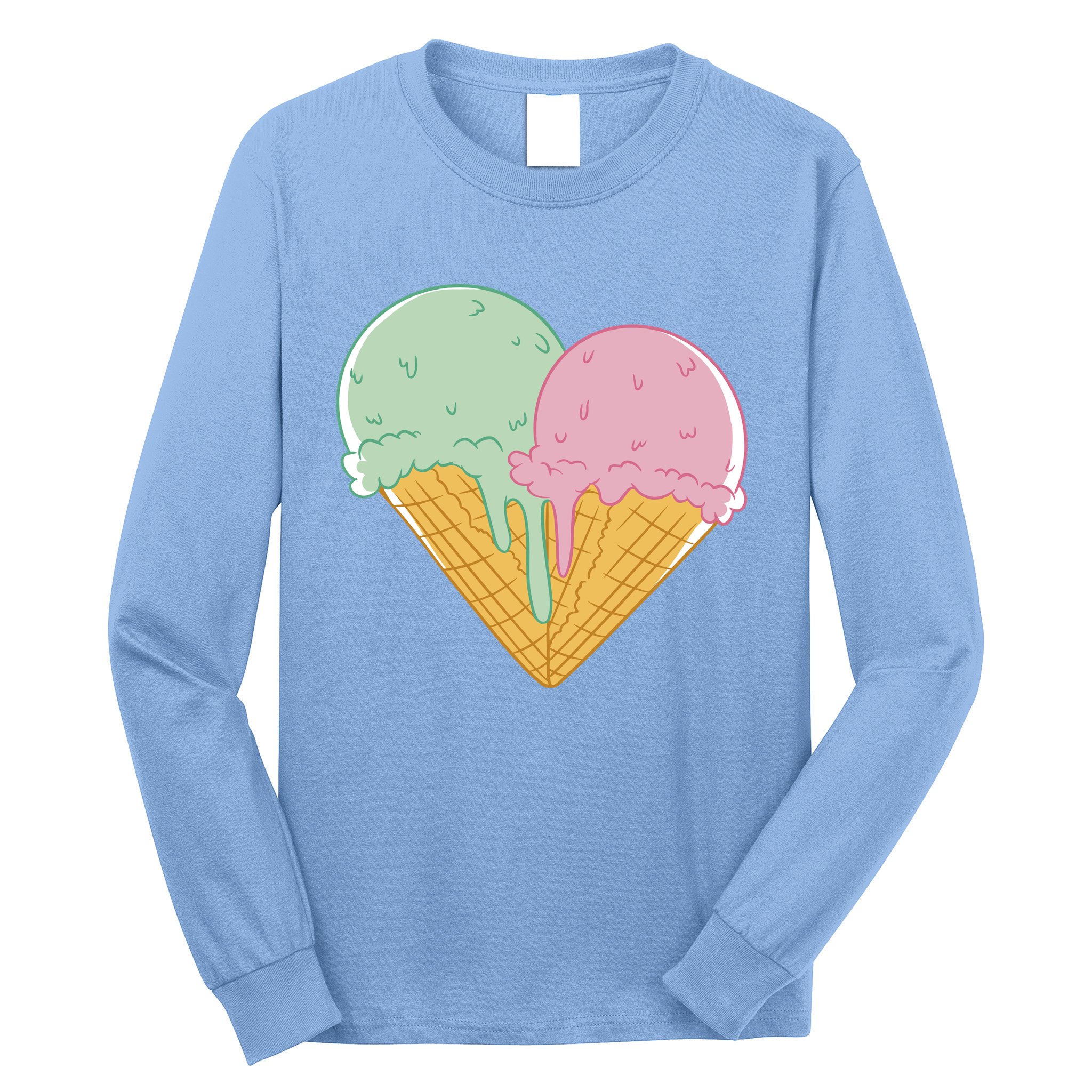 Heart Shaped Ice Cream Cute Gift Long Sleeve Shirt