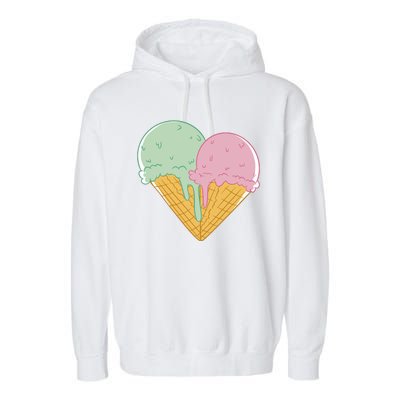 Heart Shaped Ice Cream Cute Gift Garment-Dyed Fleece Hoodie