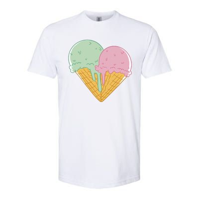 Heart Shaped Ice Cream Cute Gift Softstyle CVC T-Shirt