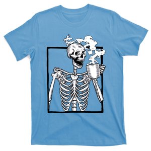 Halloween Skeleton Ing Coffee Funny Skull Gift T-Shirt