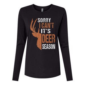 Hunting Sorry Its Deer Season Funny Hunter Dad Womens Cotton Relaxed Long Sleeve T-Shirt