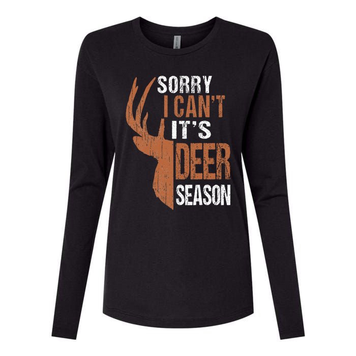 Hunting Sorry Its Deer Season Funny Hunter Dad Womens Cotton Relaxed Long Sleeve T-Shirt