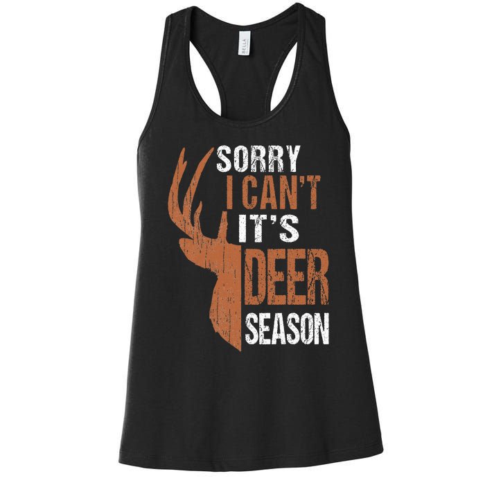 Hunting Sorry Its Deer Season Funny Hunter Dad Women's Racerback Tank