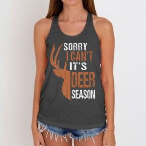 Hunting Sorry Its Deer Season Funny Hunter Dad Women's Knotted Racerback Tank