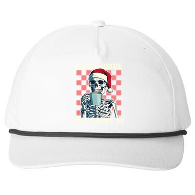 Holiday Skeleton Ing Coffee Dead Inside But Merry Af Cool Gift Snapback Five-Panel Rope Hat