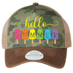 Hello Summer Ice Cream Top Popsicle Ice Lolly Hello Summer Legacy Tie Dye Trucker Hat