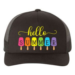 Hello Summer Ice Cream Top Popsicle Ice Lolly Hello Summer Yupoong Adult 5-Panel Trucker Hat