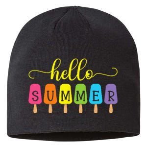 Hello Summer Ice Cream Top Popsicle Ice Lolly Hello Summer Sustainable Beanie