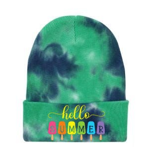 Hello Summer Ice Cream Top Popsicle Ice Lolly Hello Summer Tie Dye 12in Knit Beanie