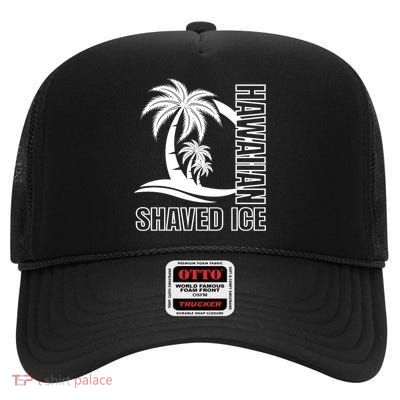 Hawaiian Shaved Ice Concession Food Truck Gift High Crown Mesh Back Trucker Hat