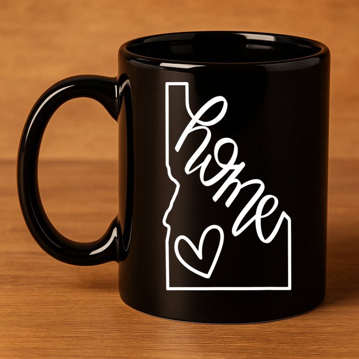 Home State Idaho Home Handlettered Graphic 11oz C Handle Ceramic Mug