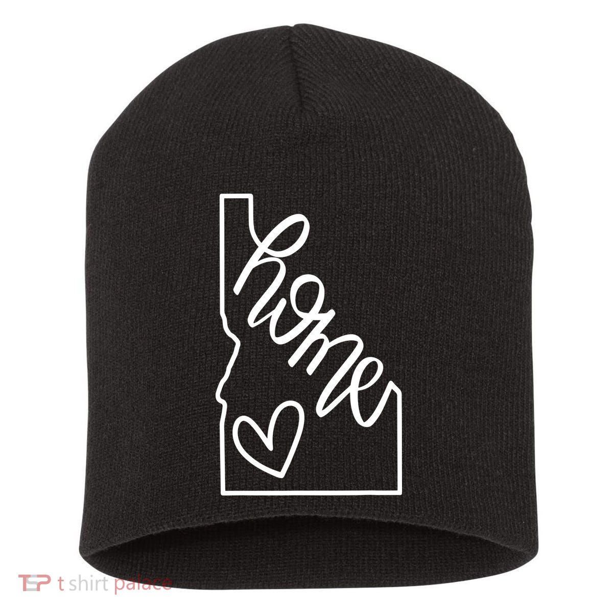Home State Idaho Home Handlettered Graphic Short Acrylic Beanie