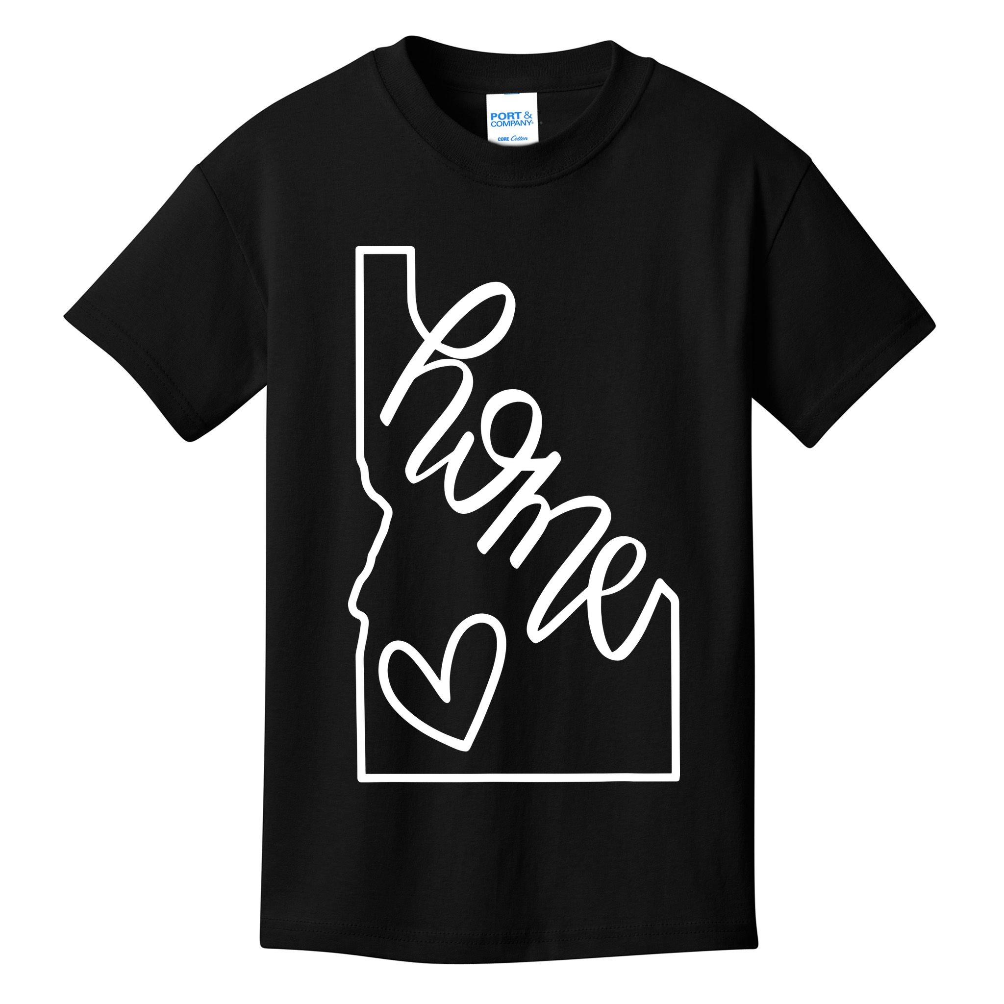 Home State Idaho Home Handlettered Graphic Kids T-Shirt