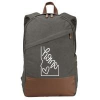 Home State Idaho Home Handlettered Graphic Cotton Canvas Backpack