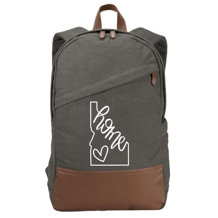 Home State Idaho Home Handlettered Graphic Cotton Canvas Backpack