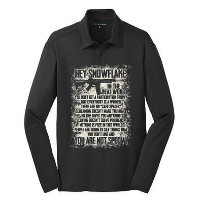 Hey Snowflake In The Real World Silk Touch Performance Long Sleeve Polo