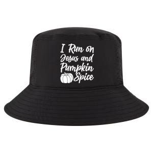 Halloween Season I Run On Jesus And Pumpkin Spice Gift Cool Comfort Performance Bucket Hat