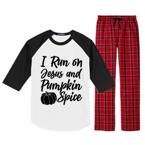 Halloween Season I Run On Jesus And Pumpkin Spice Gift Raglan Sleeve Pajama Set