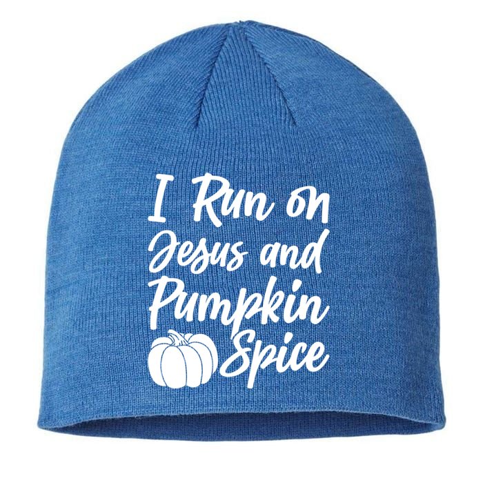 Halloween Season I Run On Jesus And Pumpkin Spice Gift Sustainable Beanie