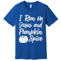 Halloween Season I Run On Jesus And Pumpkin Spice Gift Premium T-Shirt