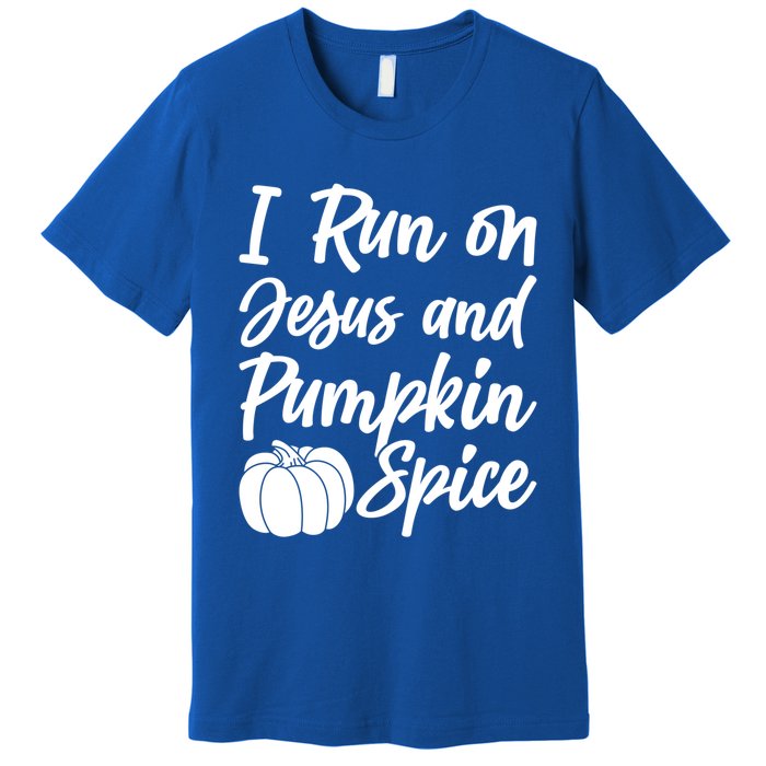 Halloween Season I Run On Jesus And Pumpkin Spice Gift Premium T-Shirt