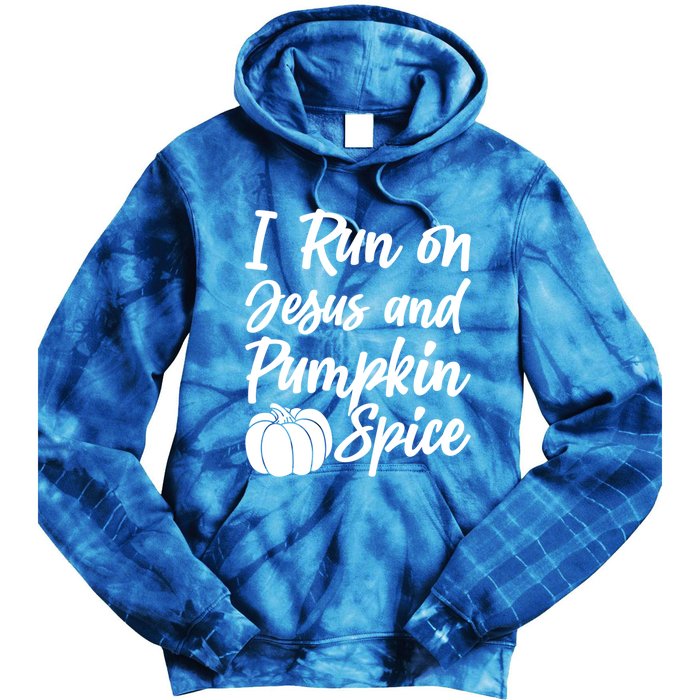 Halloween Season I Run On Jesus And Pumpkin Spice Gift Tie Dye Hoodie