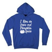 Halloween Season I Run On Jesus And Pumpkin Spice Gift Tall Hoodie