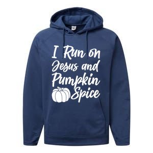 Halloween Season I Run On Jesus And Pumpkin Spice Gift Performance Fleece Hoodie