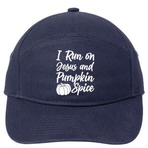 Halloween Season I Run On Jesus And Pumpkin Spice Gift 7-Panel Snapback Hat