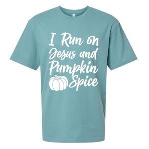 Halloween Season I Run On Jesus And Pumpkin Spice Gift Sueded Cloud Jersey T-Shirt