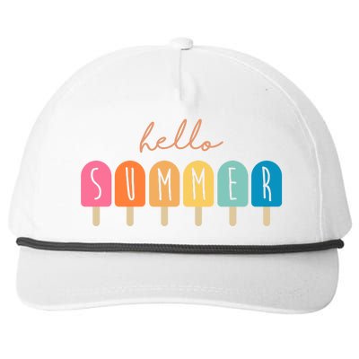 Hello Summer Ice Cream Snapback Five-Panel Rope Hat