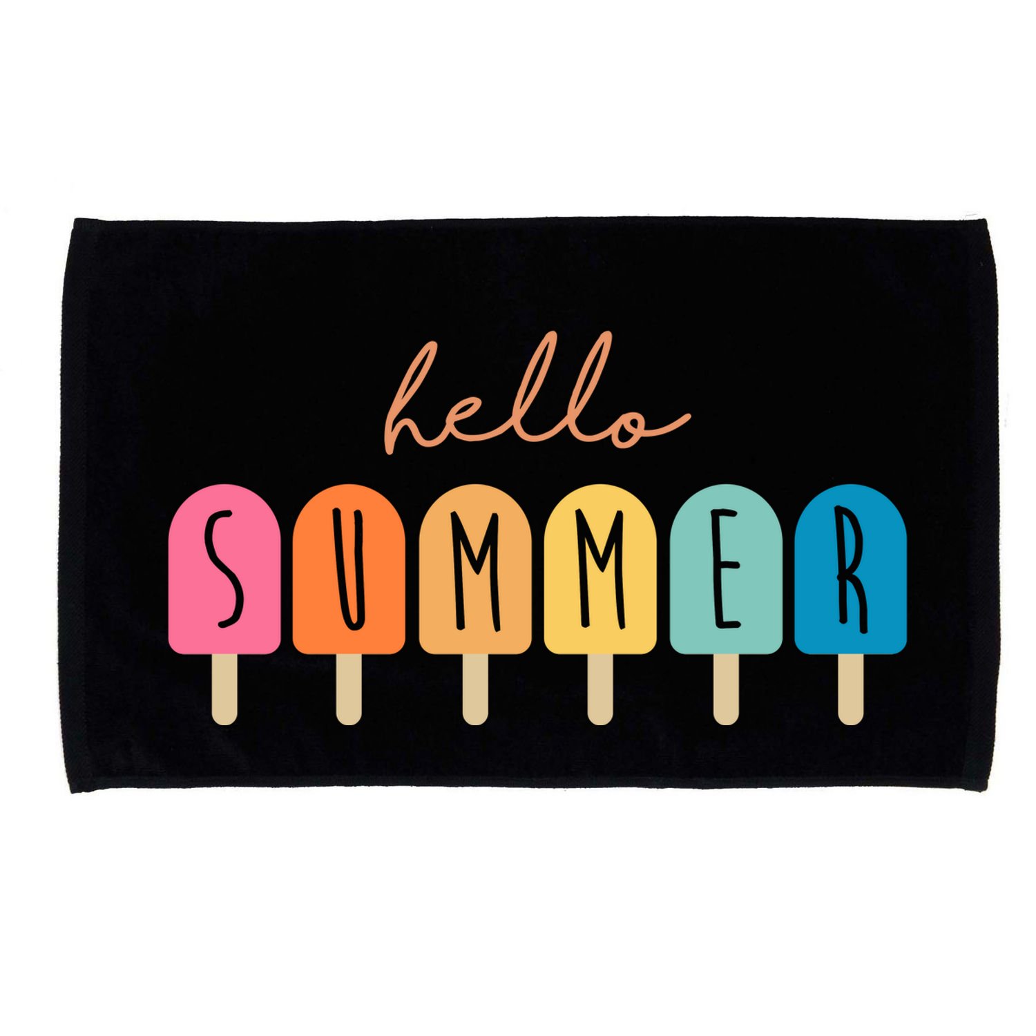 Hello Summer Ice Cream Microfiber Hand Towel