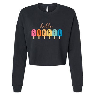 Hello Summer Ice Cream Cropped Pullover Crew