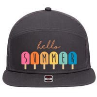 Hello Summer Ice Cream 7 Panel Mesh Trucker Snapback Hat