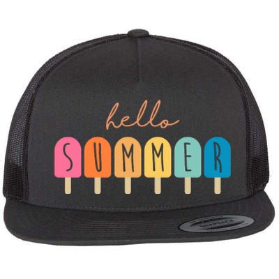 Hello Summer Ice Cream Flat Bill Trucker Hat