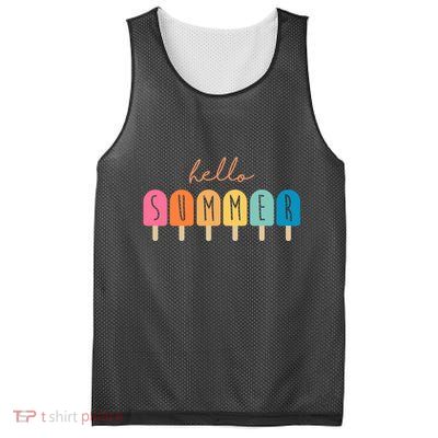 Hello Summer Ice Cream Mesh Reversible Basketball Jersey Tank