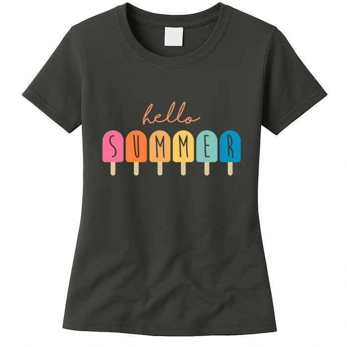 Hello Summer Ice Cream Womens T-Shirt