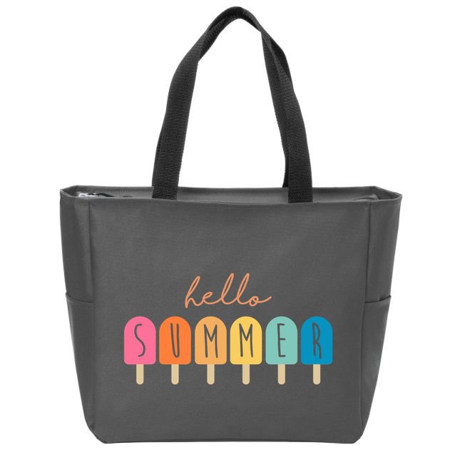 Hello Summer Ice Cream Zip Tote Bag